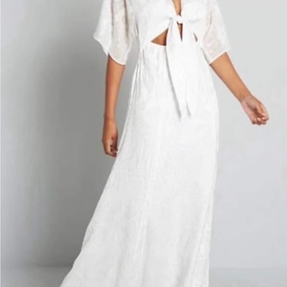 NEW Hutch & Modcloth collab - White Maxi Dress with Tie Front